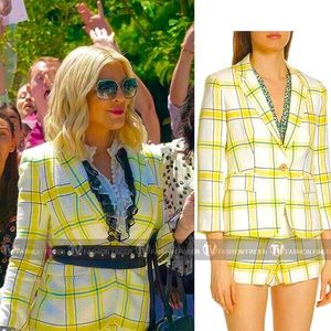 New! VERONICA BEARD Yellow Plaid Blazer Sz 10